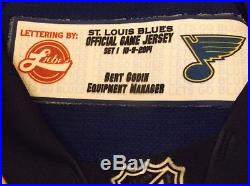 Brodeur Game / Team Issued Jersey Not Used or Worn St. Louis Blues 10-9-2014