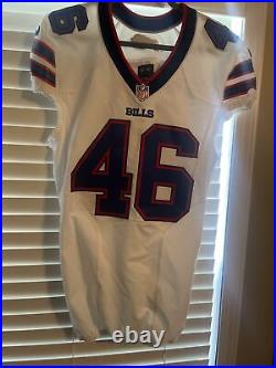 Broomfield #46 Buffalo Bills Nike Jersey White NFL Size 40 2015 Game Issued