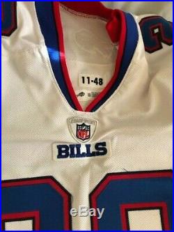 Buffalo Bills Game Issued Worn Cj Spiller Away White NFL Reebok Jersey 11-48