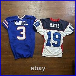 Buffalo Bills Game Worn Team Issued Jersey Lot Of 2 EJ Manuel Scott Mayle