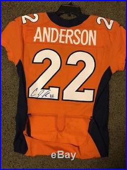 C. J. Anderson 2015 Denver Broncos Game issued and Autographed Jersey PSA/DNA NFL