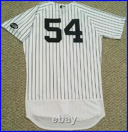 CHAPMAN size 46 #54 2020 New York YANKEES game jersey issued home HGS MLB