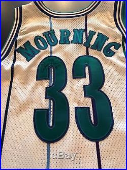 Charlotte Hornets Game Issued Alonzo Mourning Signed Jersey