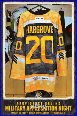 Colton Hargrove Providence Bruins Game Issued Commemorative Military Jersey