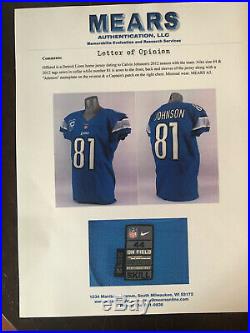Calvin Johnson Game Used Worn Issued Jersey Detroit Lions Mears LOA