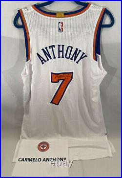 Carmelo Anthony Game Issued Pro Cut Autographed Knicks Jersey Vs Pistons 2015