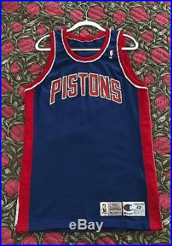 Champion 1993 Blank Detroit Pistons Team Issued Pro Cut Game Jersey Isiah Thomas