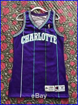 Champion 1995-96 Blank Charlotte Hornets Team Issued Pro Cut Game Jersey Curry
