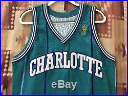 Champion Charlotte Hornets Blank Issued 1996-97 Pro Cut Game Jersey Authentic 40
