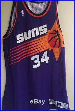 Charles Barkley Game Issued Signed Champion Pro cut Jersey Rare! 52 + 3