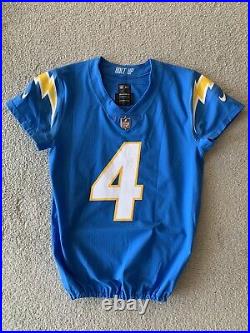 Chase Daniel #4 Los Angeles Chargers Game-Issued NFL Football Jersey Home