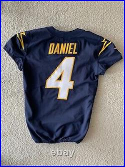 Chase Daniel #4 Los Angeles Chargers Game-Issued NFL Football Jersey Navy Blue