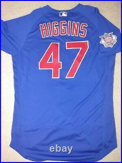 Chicago Cubs PJ Higgins Game Jersey 2020 MLB Hologram Issue Used