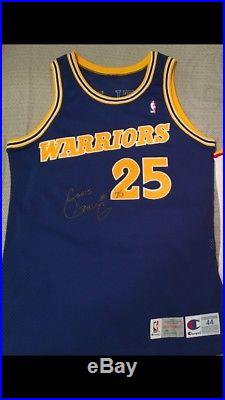 Chris Gatling Game Issued Signed Golden State Warriors Champion Jersey 44