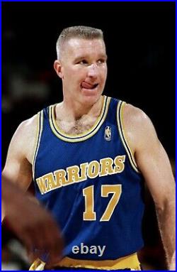 Chris Mullin warriors game jersey gold logo 96-97 champion issued used worn