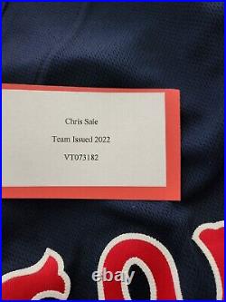 Chris Sale Game Team Issue Un Worn Blue Alternate Boston Red Sox Jersey Mlb Loa