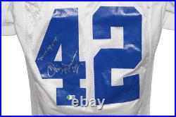 Chris Warren Autographed Dallas Cowboys Game Issued White Jersey BAS 33608