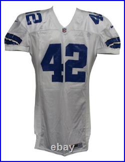 Chris Warren Autographed Dallas Cowboys Game Issued White Jersey BAS 33608