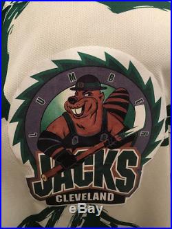 Cleveland Lumberjacks #31 St Patricks Day Game Issued IHL Jersey 58G Goalie Cut