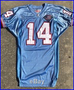 Cody Carlson QB Houston Oilers Home Game Worn Used Issued Wilson Jersey