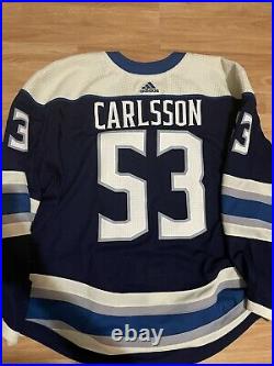 Columbus Blue Jackets Game-Issued NHL Hockey Jersey Gabriel Carlsson Cannon Alt