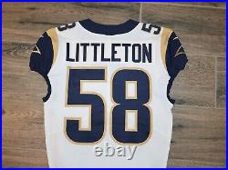 Corey Littleton Los Angeles Rams NFL Football Jersey Game Issue Nike 40 On Field