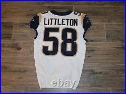 Corey Littleton Los Angeles Rams NFL Football Jersey Game Issue Nike 40 On Field