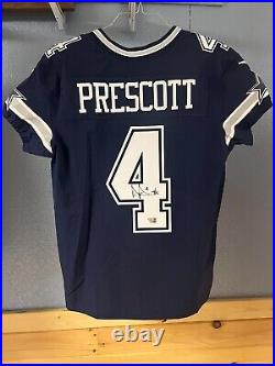 Dak Prescott Autographed Cowboys! Game Issue On Field NFL Nike Jersey Fanactics