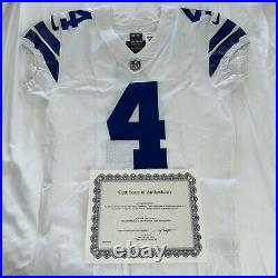 Dallas Cowboys Nike Dak Prescott # 4 Game Issued Jersey with Team COA