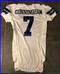 Dallas Cowboys game Issue Cunningham 2000 jersey with Tom Landry Hat patch sz 46