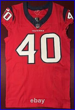 Dalton Keene Houston Texans NFL Team Issued Battle Red Jersey (Virginia Tech)