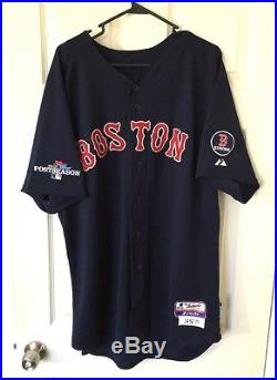 David Ortiz Game Used Issued 2013 B Strong jersey With Postseason Patch Red Sox