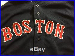 David Ortiz Game Used Issued 2013 B Strong jersey With Postseason Patch Red Sox