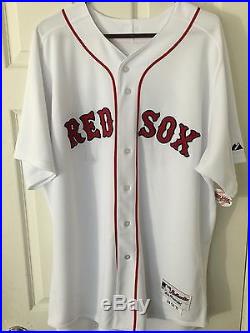 David Ortiz Game Used Worn Team Issued Home White Jersey Boston Red Sox 2011