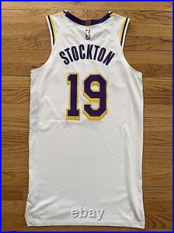 David Stockton Game Used Issued Los Angeles Lakers Worn Basketball Jersey