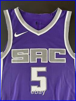 De'Aaron Fox Signed Game Issued Sacramento Kings Nike Jersey Beckett BAS