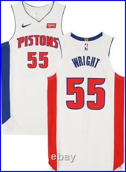 Delon Wright Detroit Pistons Player-Issued #55 White Jersey from