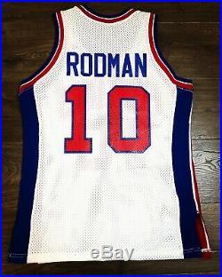 Dennis Rodman Game Jersey Pistons Champion Season 1989 Sand Knit Signed Issued
