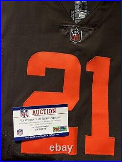 Denzel Ward Autographed Cleveland Browns Authentic Jersey Game Issued