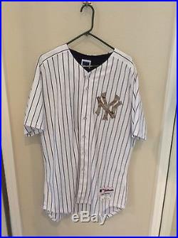 Derek Jeter game used/ issued 2013 home Yankees jersey. Rare camoflouge jersey