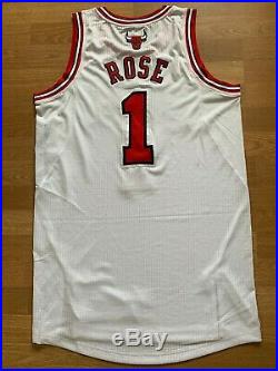 Derrick Rose Chicago Bulls game issue/worn white jersey, XL+2