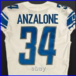 Detroit Lions #34 ALEX ANZALONE Team-Issued SALUTE TO SERVICE Away Jersey