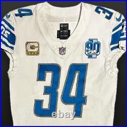 Detroit Lions #34 ALEX ANZALONE Team-Issued SALUTE TO SERVICE Away Jersey