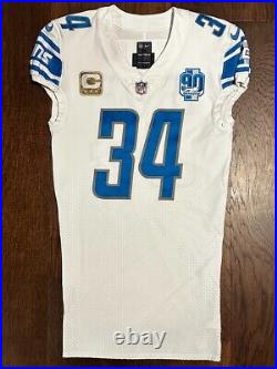 Detroit Lions #34 ALEX ANZALONE Team-Issued SALUTE TO SERVICE Away Jersey