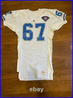 Detroit Lions Doug Widell Game Issued Jersey #67 Size 48 75th Anniversary Logo P