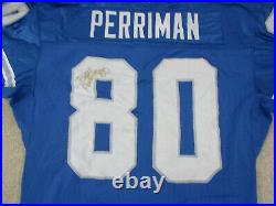 Detroit Lions Football Jersey Game Used Worn Issued Reebok Brett Perriman Mens