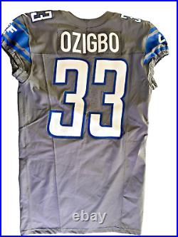 Devine Ozigbo #33 Detroit Lions Game Issued NFL Football Jersey 90 Seasons Patch