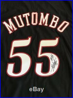 Dikemba Mutombo 2000-01 Game Used Issued Jersey 76ers Champion Team ProCut Auto