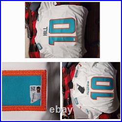 Dolphins Tyreek Hill Game Issued Signed White Nike Limited Jersey BAS Witnessed