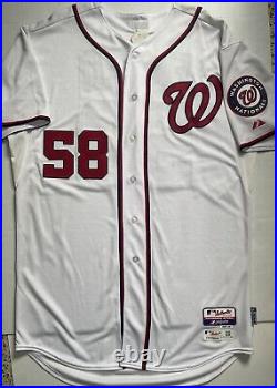 Doug Fister Washington Nationals Player-Issued #58 White Jersey Game Used